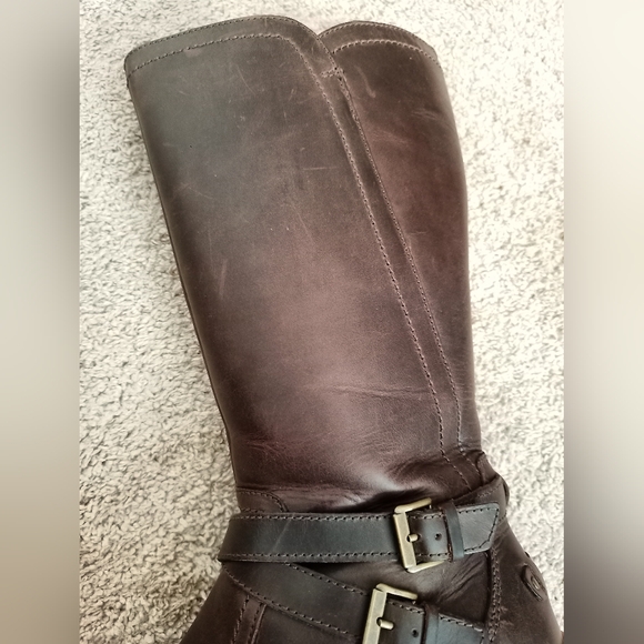 UGG Rosen Leather Riding Boots | sz 8, Espresso Brown, original box - Picture 8 of 16